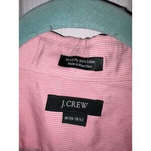 J crew men’s white pink striped button down med